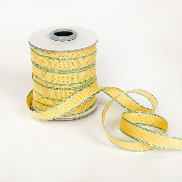 Studio Carta Drittofilo Cotton Ribbon - Lemon & Aqua