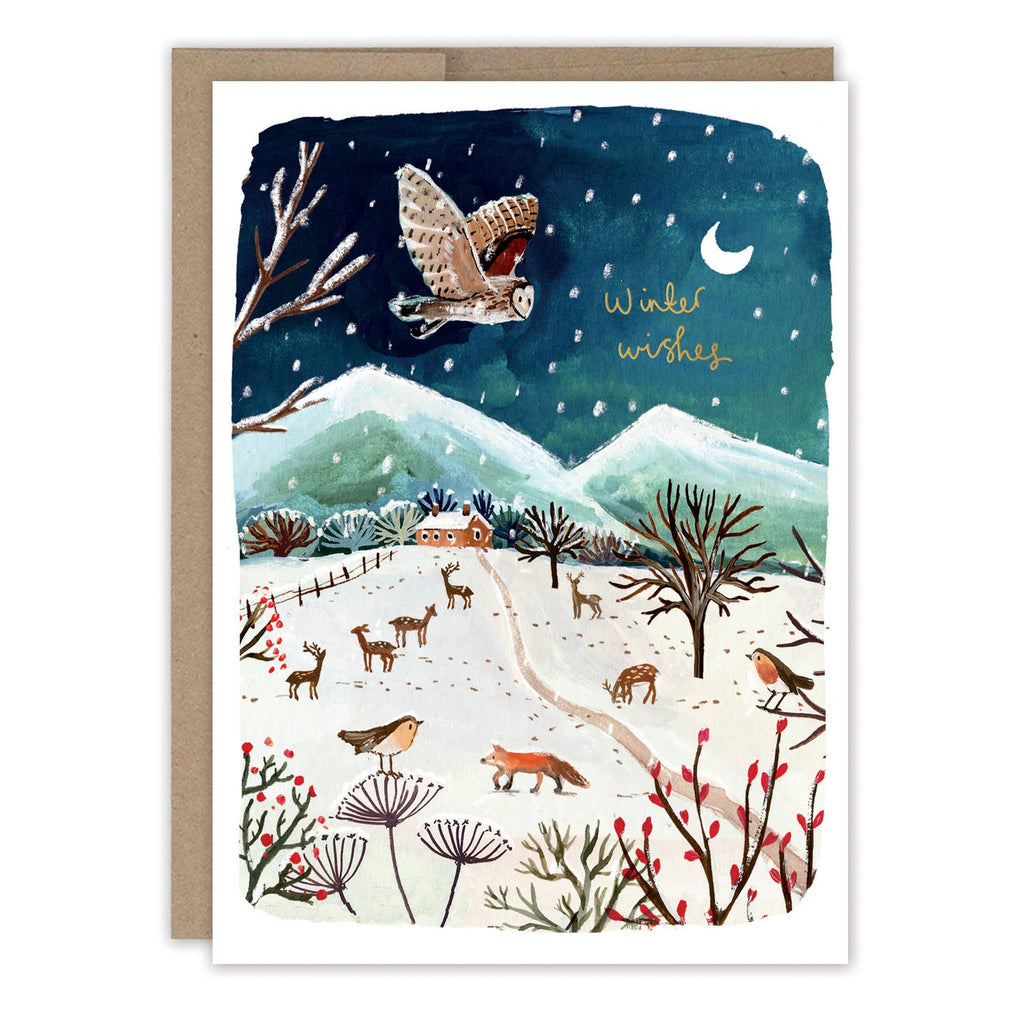 Biely & Shoaf - Owl Winter Countryside Christmas Card