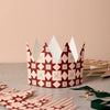 Katie Leamon - Pack of 6 Green & Red Quilt Pattern Christmas Crown Cards