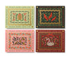 Four Christmas-themed cards with festive designs and 'Peace Hope Love Joy' text on a white background.