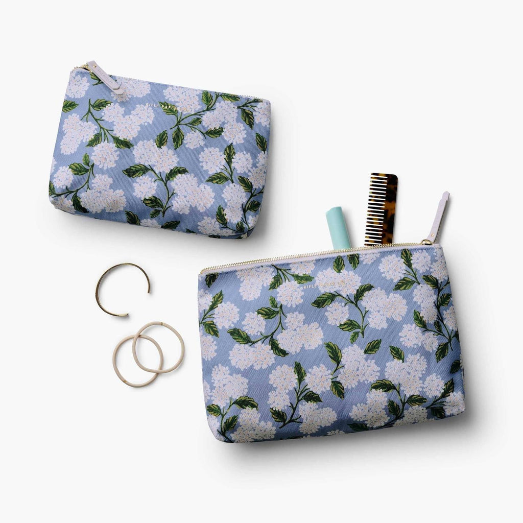 Rifle Paper Co - Hydrangea Zippered Pouch Set