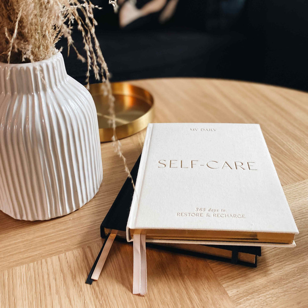 Blush And Gold - My Daily Self-Care (Almond) Reflection & Gratitude Journal