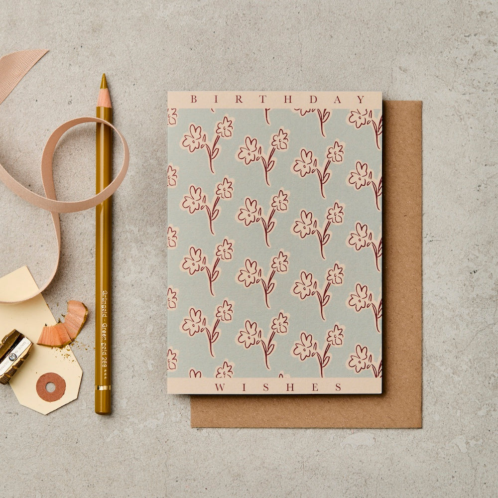 Katie Leamon Birthday Wishes Ditsy Card