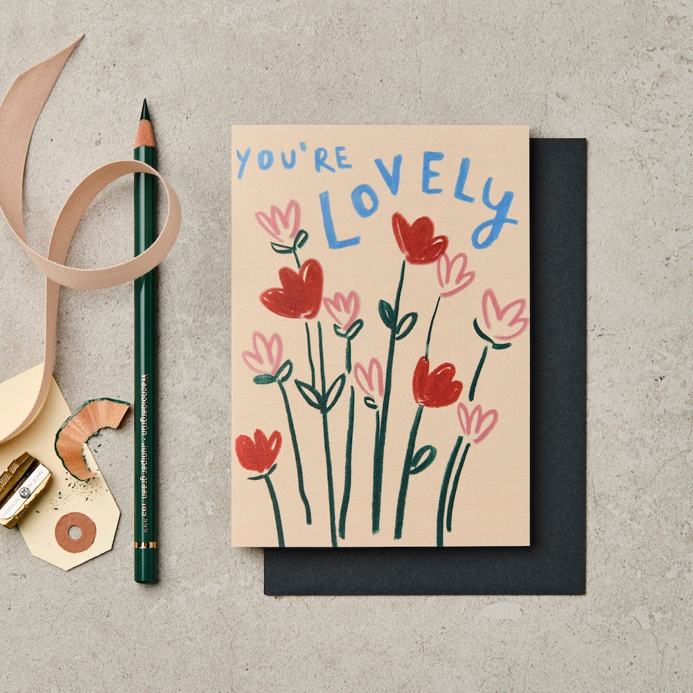 Katie Leamon You're Lovely Flowers Card