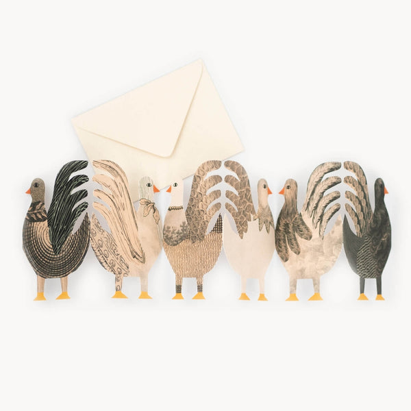 Hadley Paper Goods Chickens Concertina Card