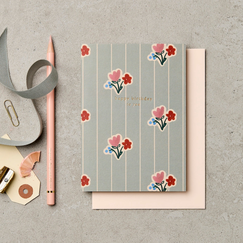 Katie Leamon Wallpaper Posy Birthday Card