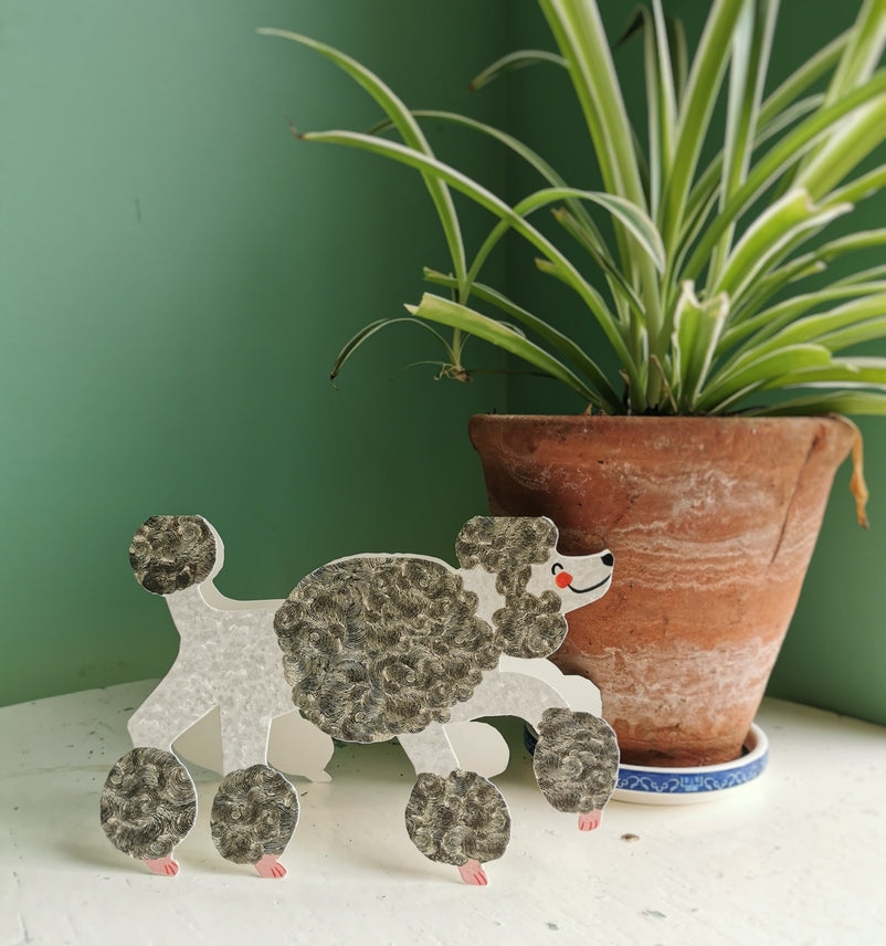 Hadley Paper Goods The Birthday Poodle Card - Grey