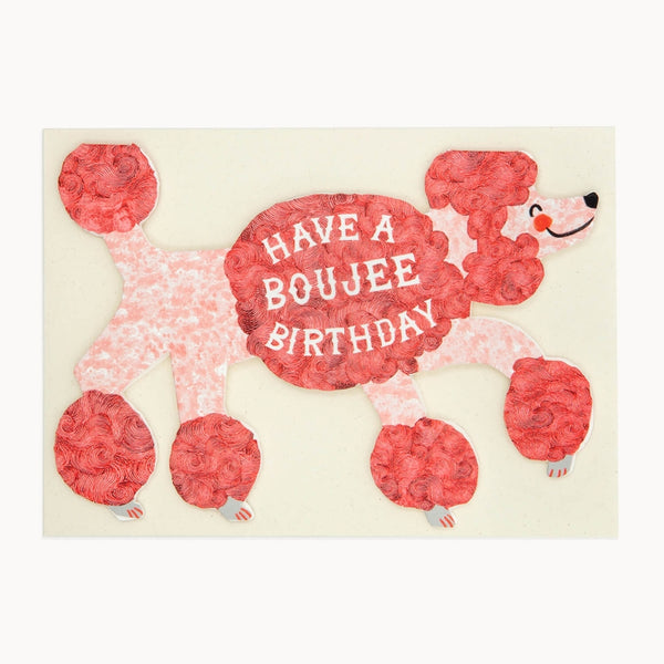 Hadley Paper Goods Boujee Birthday Poodle Card - Pink