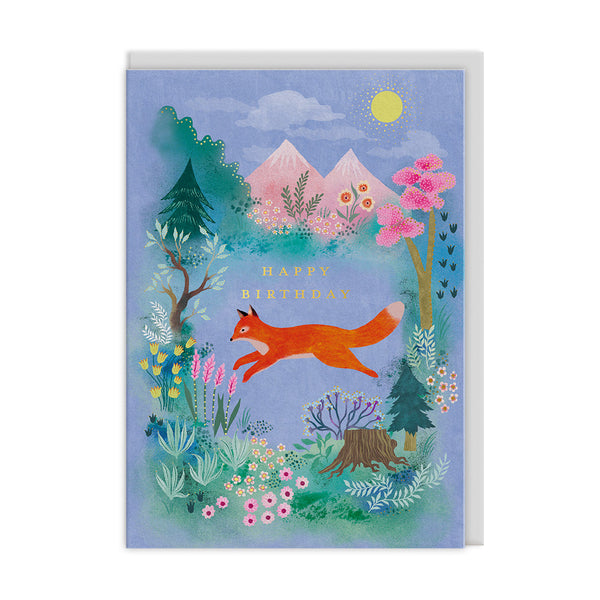 Cécile Metzger Mountain Fox Birthday Card