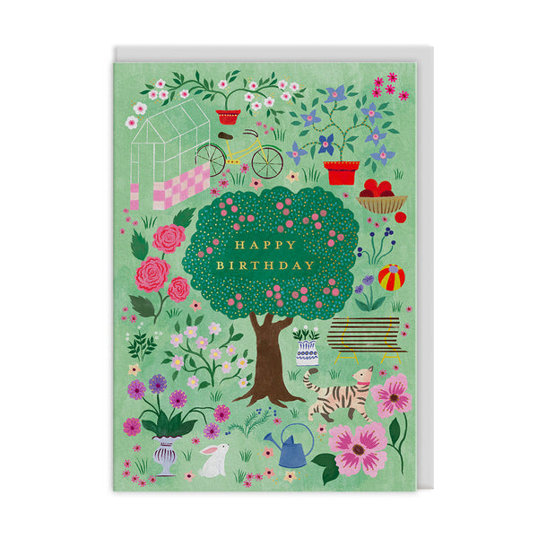 Cécile Metzger Cottage Garden Birthday Card