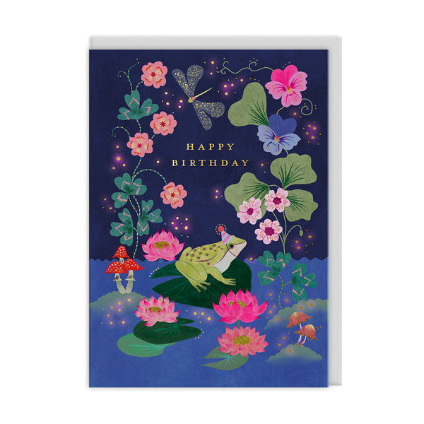 Cécile Metzger Lilipad Frog Birthday Card 