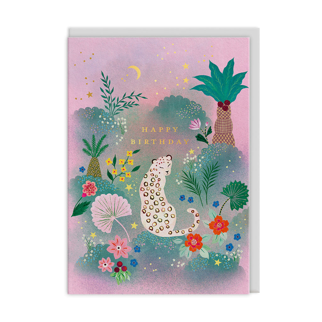 Cécile Metzger Tropical Leopard Birthday Card 