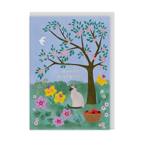 Cécile Metzger Garden Kitty Birthday Card