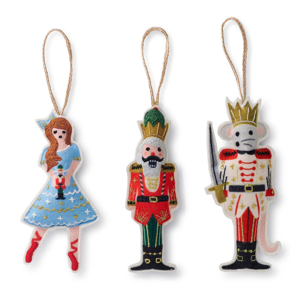 Rifle Paper Co. - Nutcracker Set of 3 Felt Ornaments