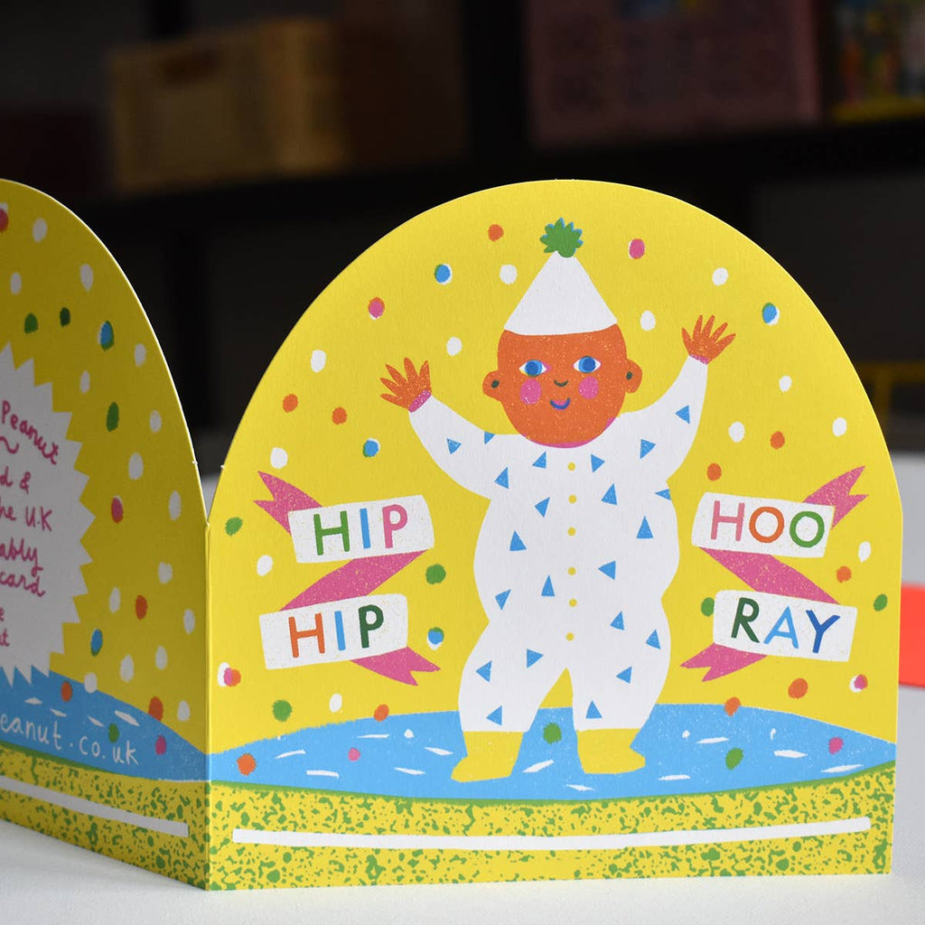 The Printed Peanut - New Baby Large Snowglobe Card