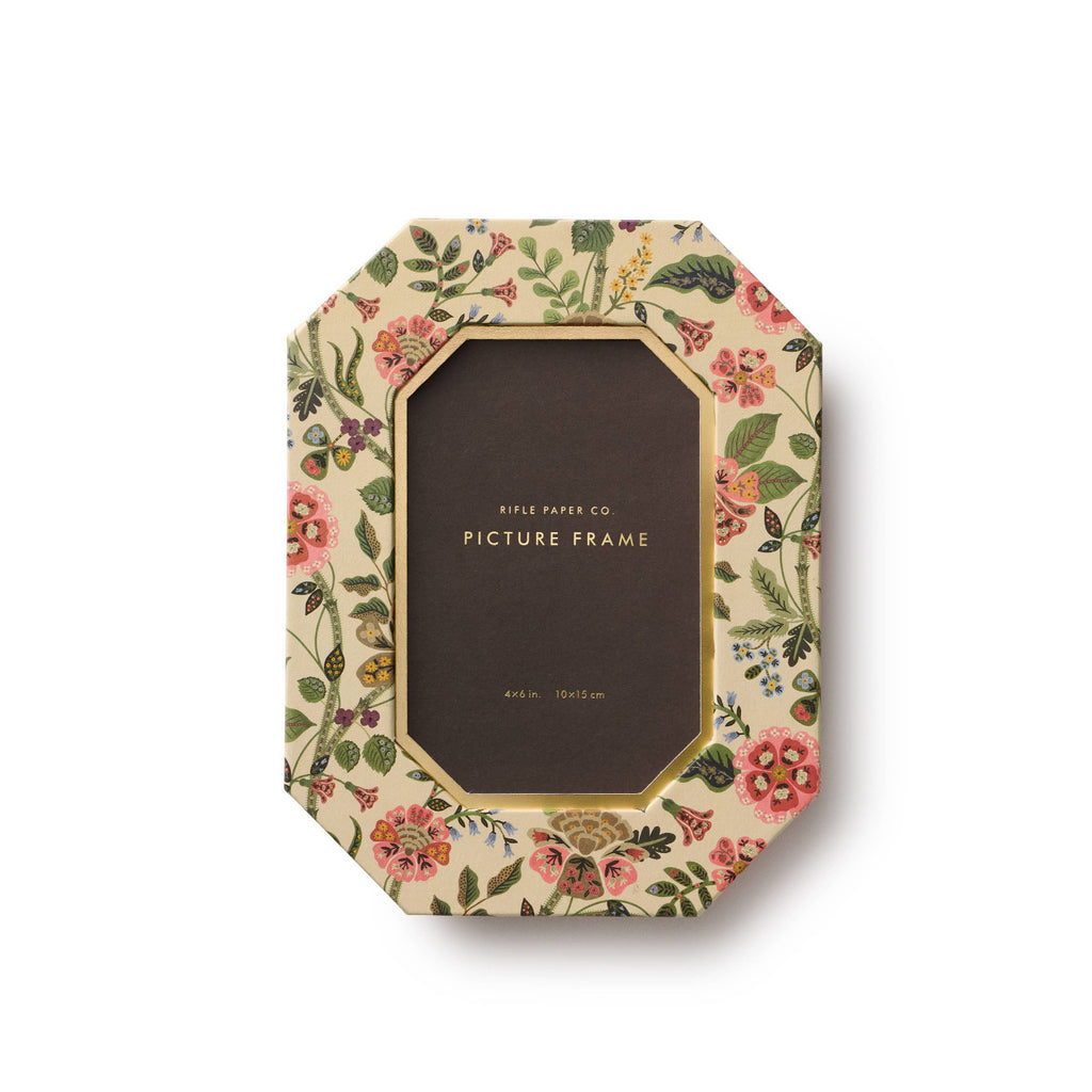 Floral patterned picture frame on a white background