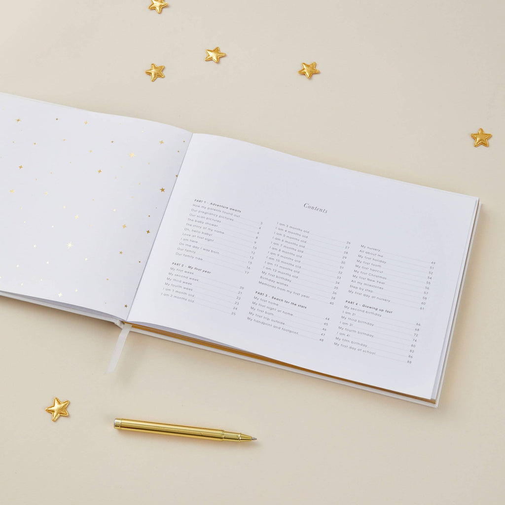 Blush And Gold - Baby Memory Book - Safari (Cloth) - New Parents Keepsake