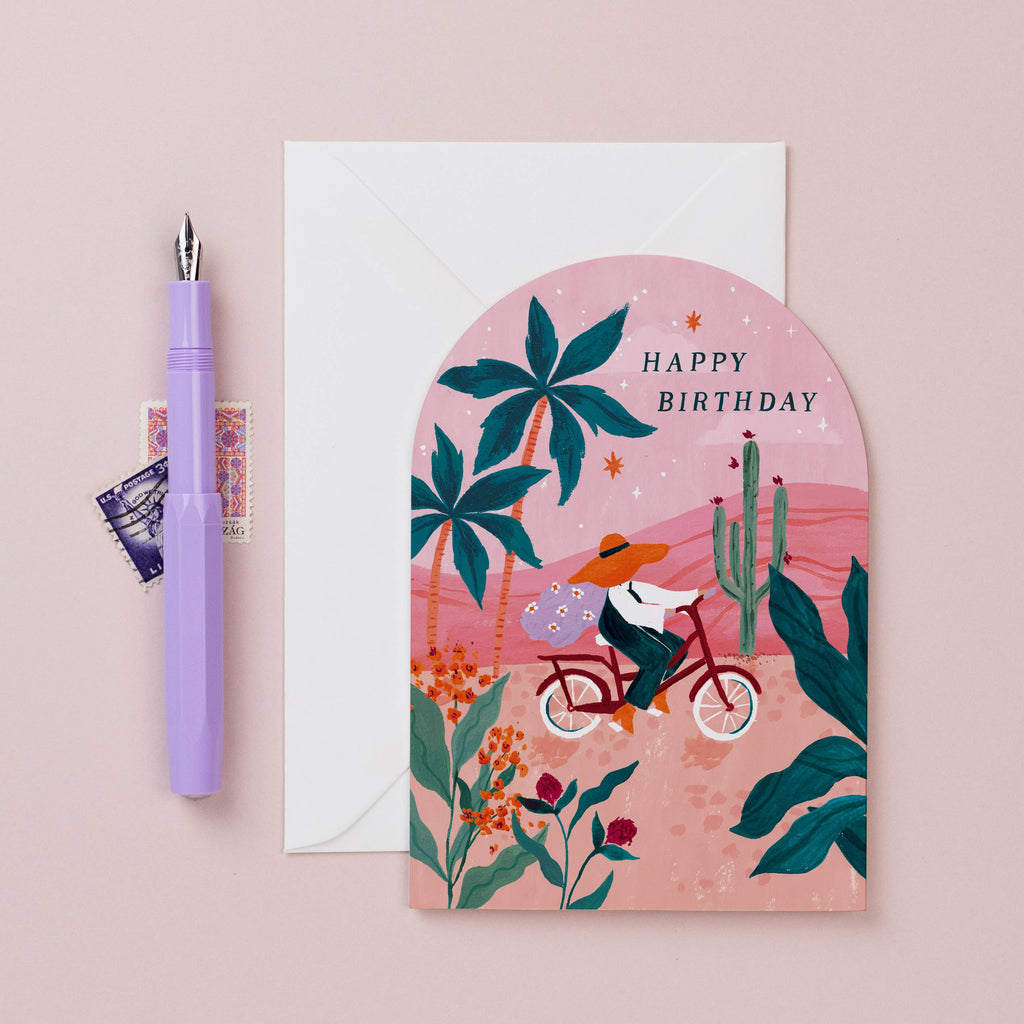 Sister Paper Co. Sunset Bike Birthday Card