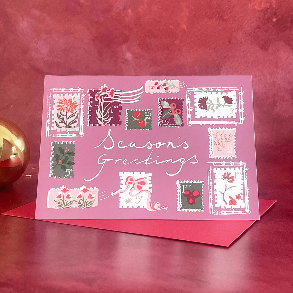 Type and Story - Season's Greetings (Pink) Christmas Card 