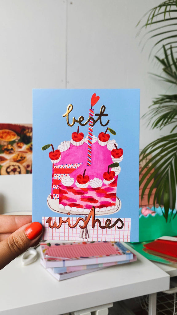 Daria Solak Illustrations - PINK CAKE Birthday Card