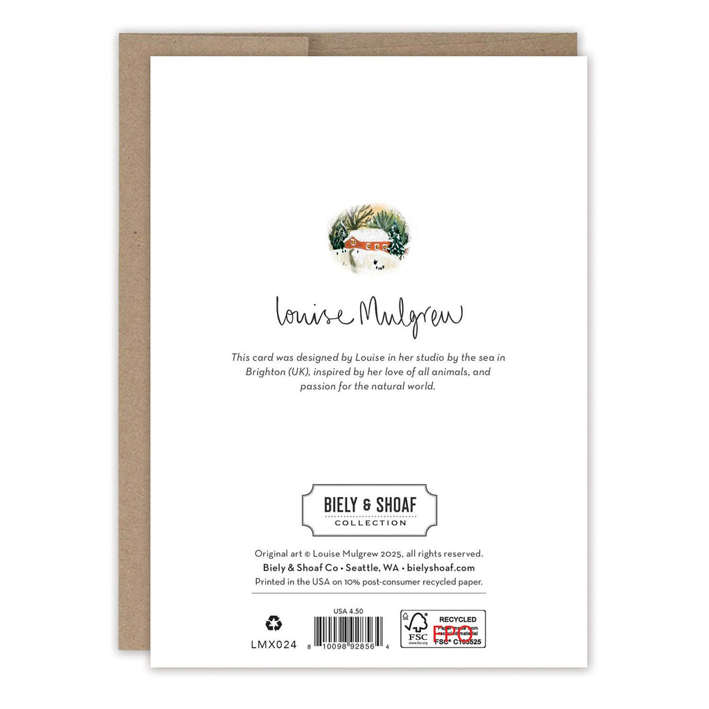 Biely & Shoaf - Red Sky Cozy Christmas Landscape Christmas Card