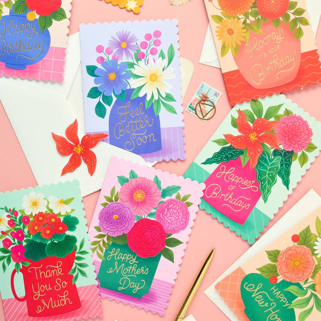 Ricicle Cards - Happiest of Birthdays Vase Card