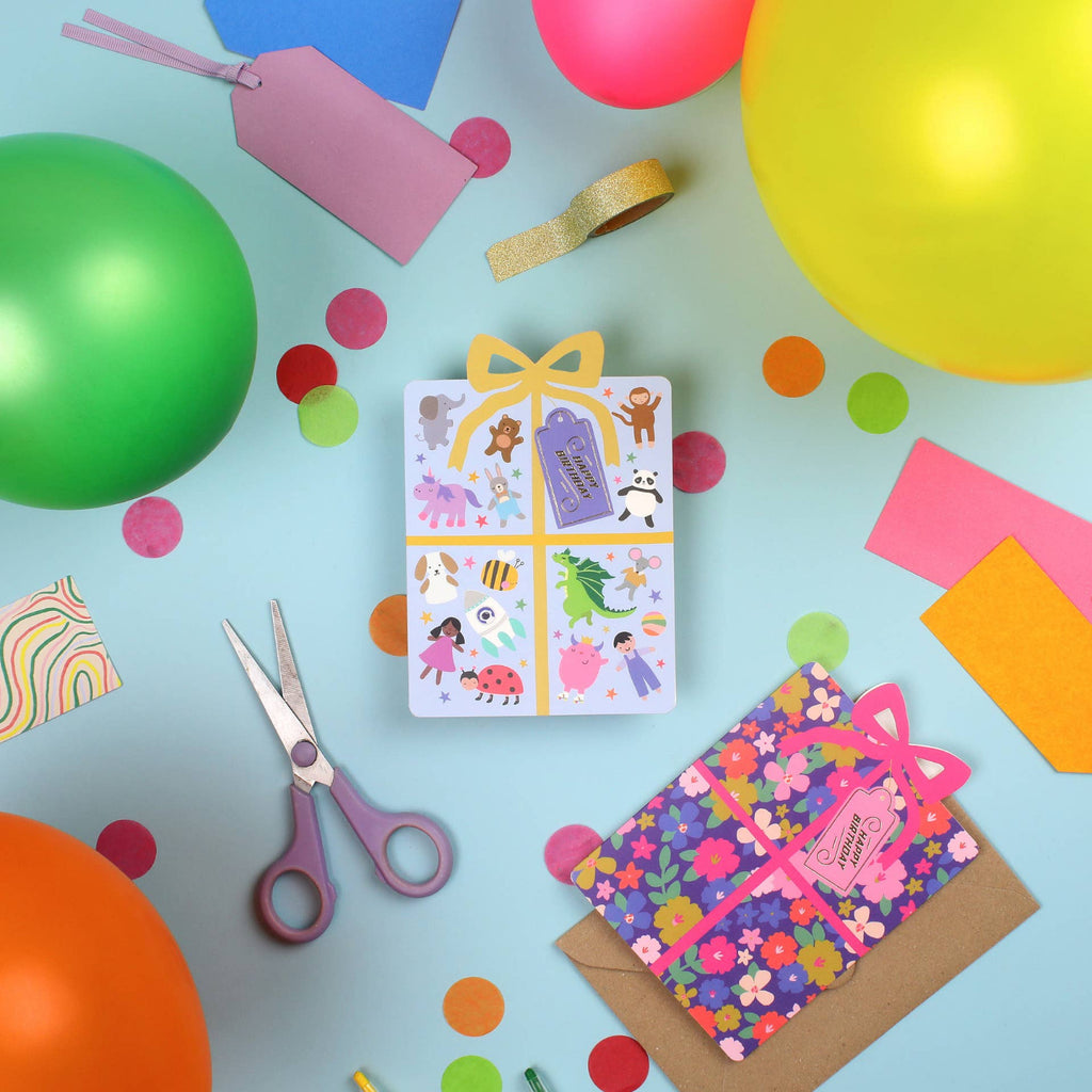 Mifkins - Wrapped in Wonder Present Birthday Card