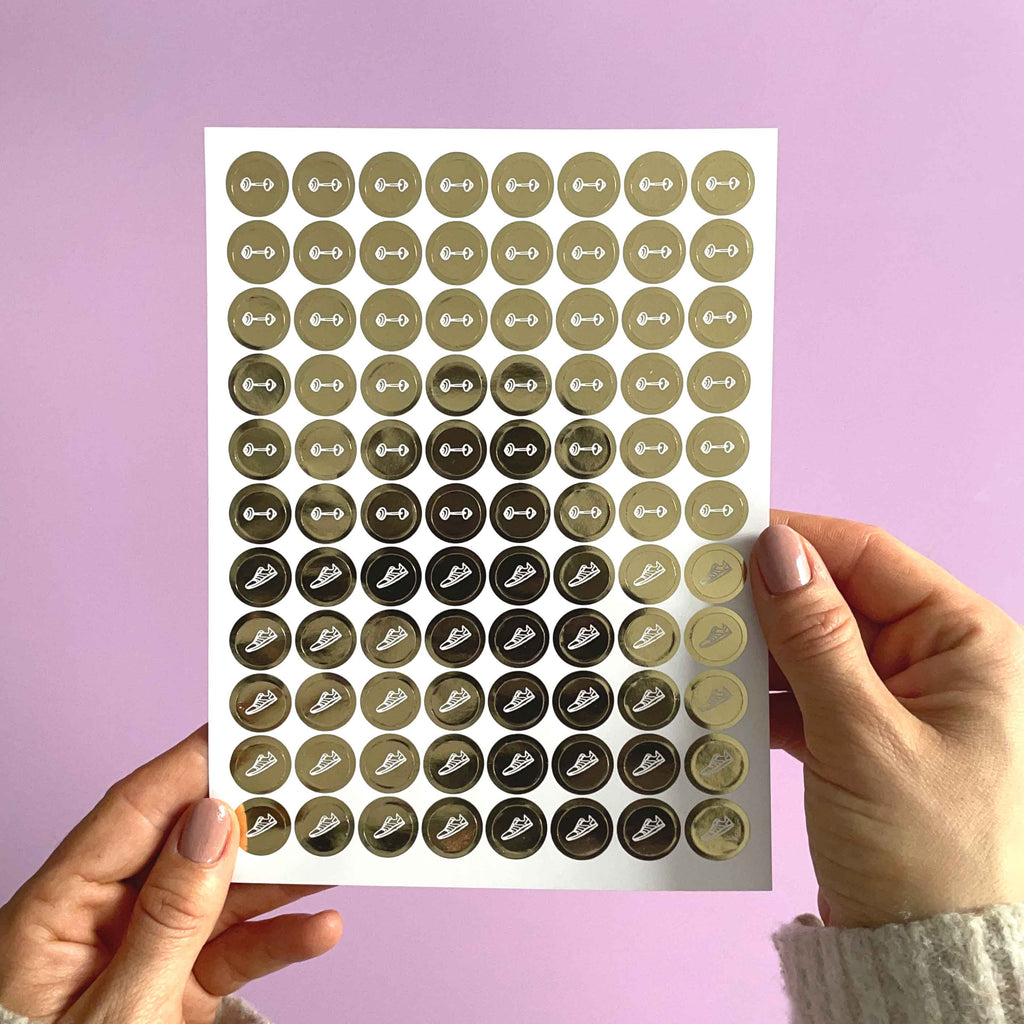 Blush And Gold - Fitness Sticker Pack (3 sheets)