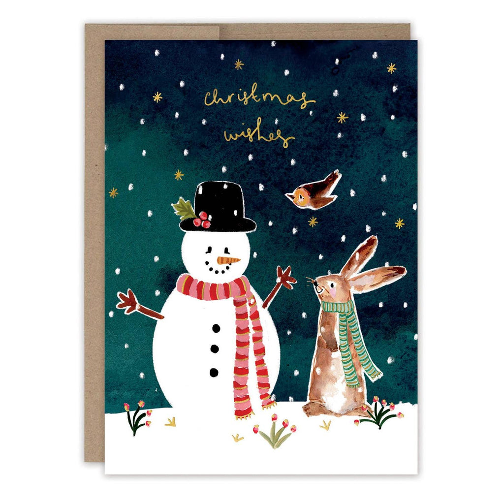 Biely & Shoaf - Snowman & Bunny Christmas Wishes Christmas Card