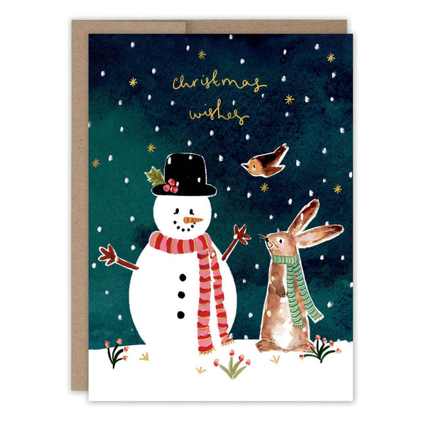 Biely & Shoaf - Snowman & Bunny Christmas Wishes Christmas Card