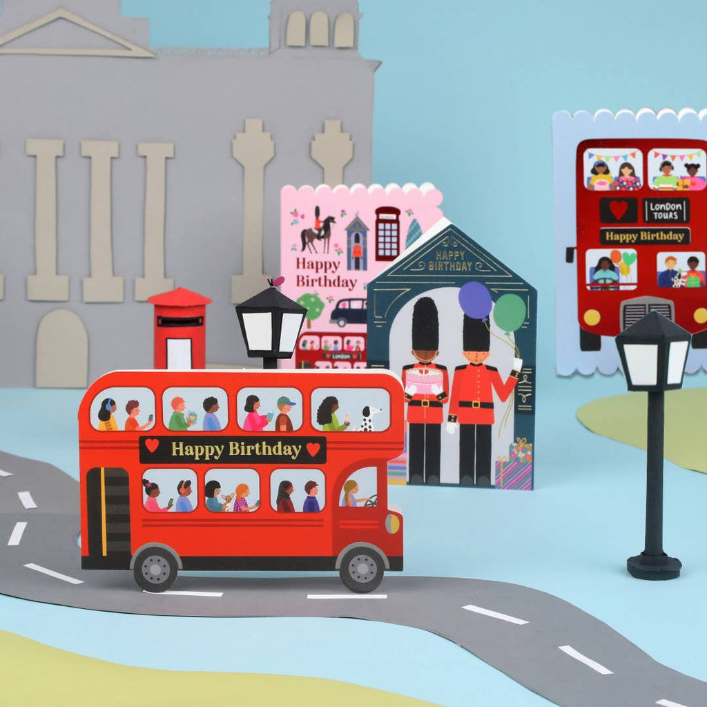 Mifkins - London Bus Die-Cut Birthday Card