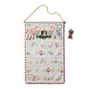 Decorative Advent calendar with festive designs and numbers on a white background