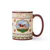 Mug with cow illustration and 'Home Sweet Home' text on a white background
