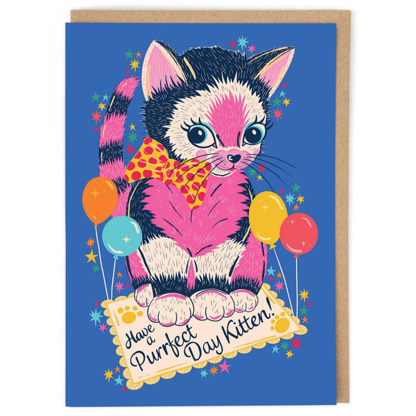 Cath Tate Cards - Purrfect Kitten Birthday Card