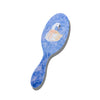 Hairbrush with a blue and white design on a white background
