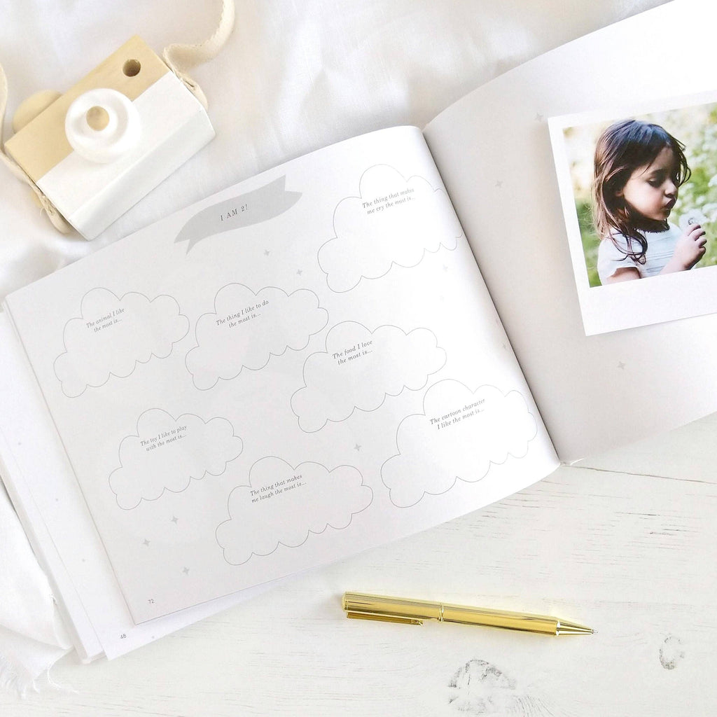 Blush And Gold - Baby Memory Book - Safari (Cloth) - New Parents Keepsake