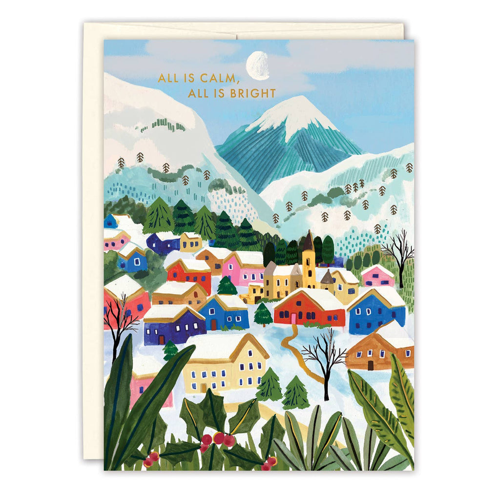 Biely & Shoaf - All Is Calm Snowy Village Christmas Card