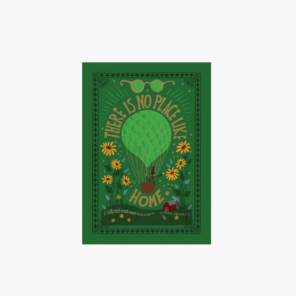 Book cover with a green hot air balloon and text on a green background