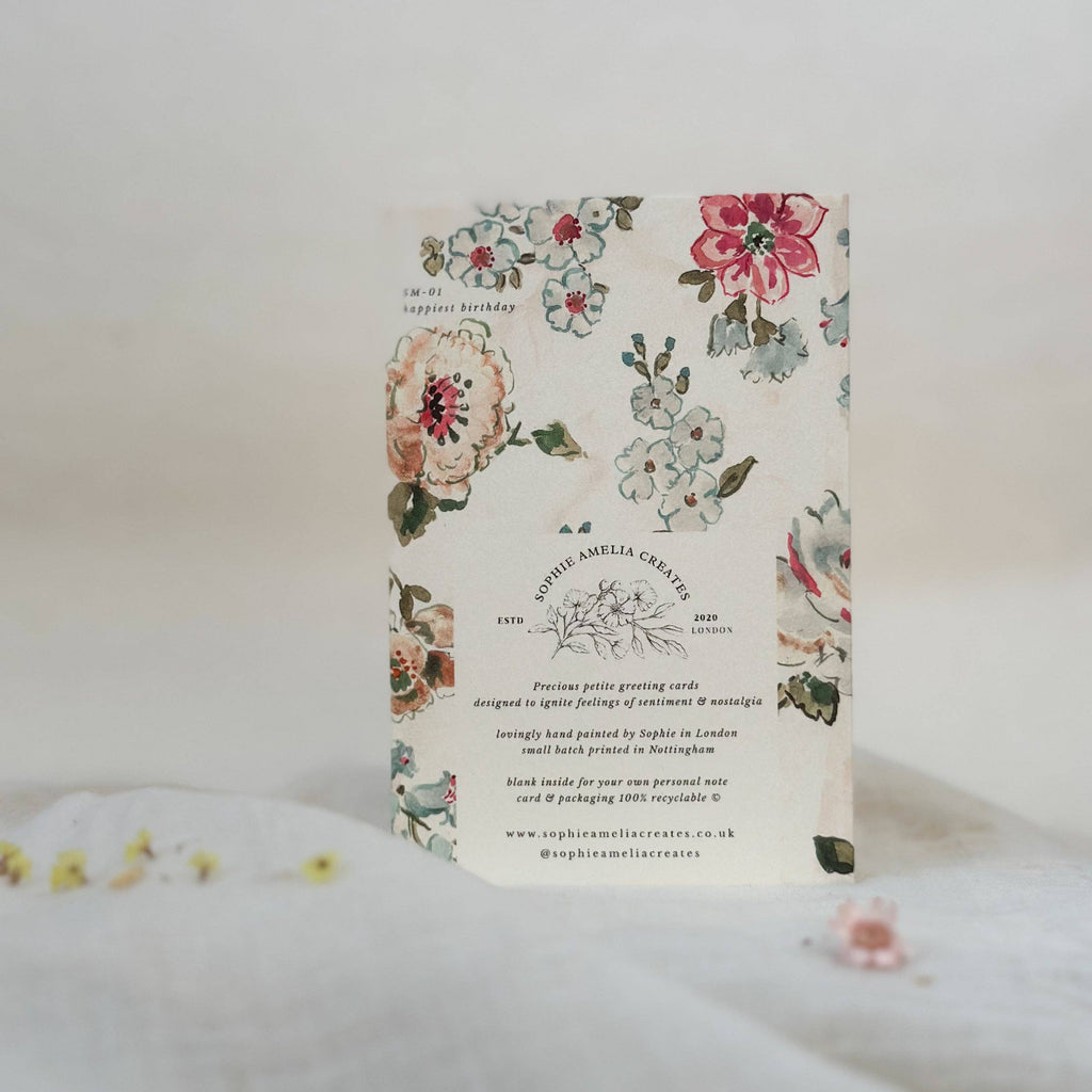 Floral design product packaging on a white background