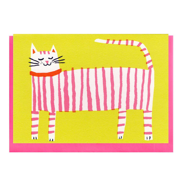 The Printed Peanut - Stripy Cat Birthday Card