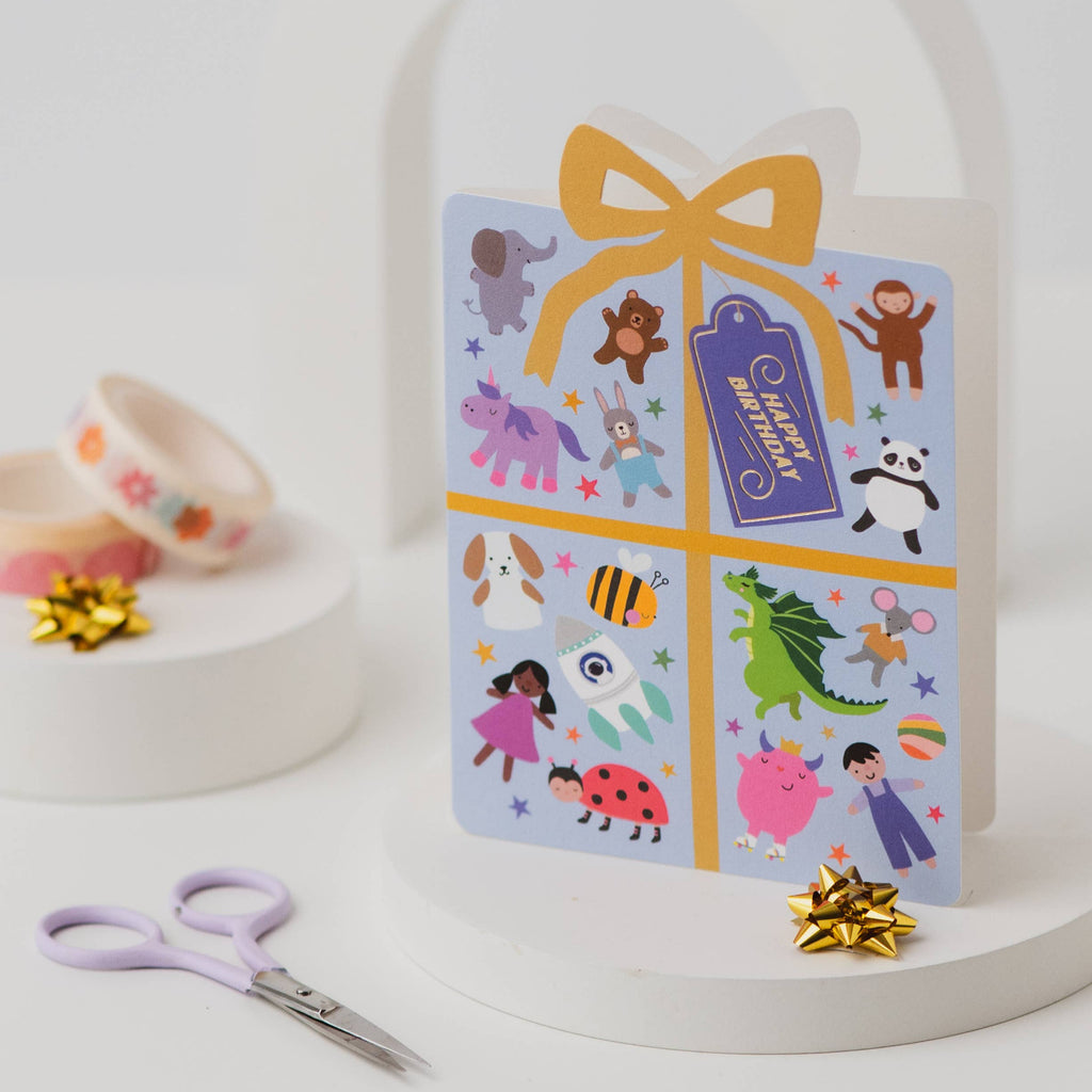 Mifkins - Wrapped in Wonder Present Birthday Card