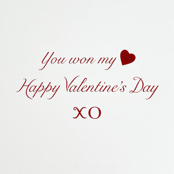 PAULA SKENE DESIGNS - Tic Tac Toe XO on White Valentine's Day Card