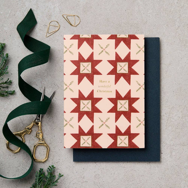 Katie Leamon - Have A Wonderful Christmas Quilt Red Card