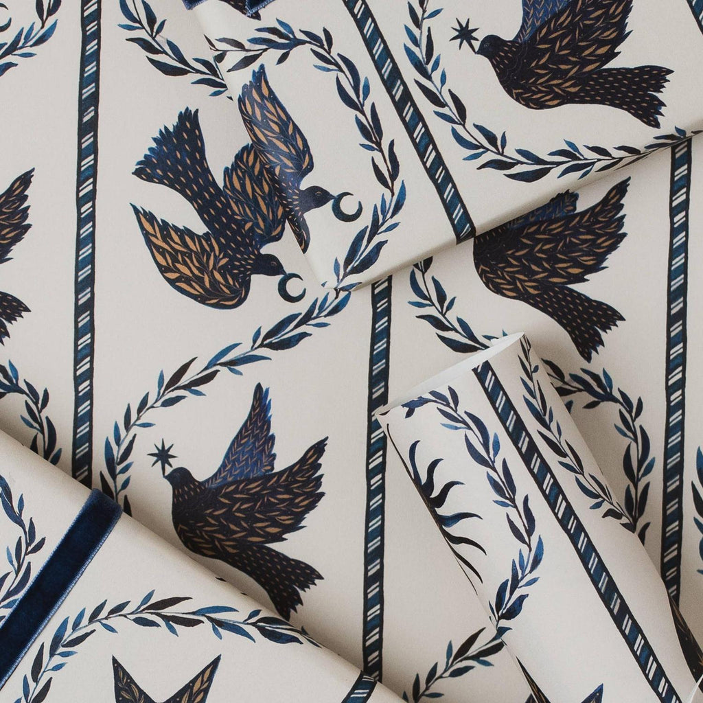 Katie Housley - DOVE STARS CHRISTMAS BOTANICAL LUXURY GIFT WRAP PAPERS