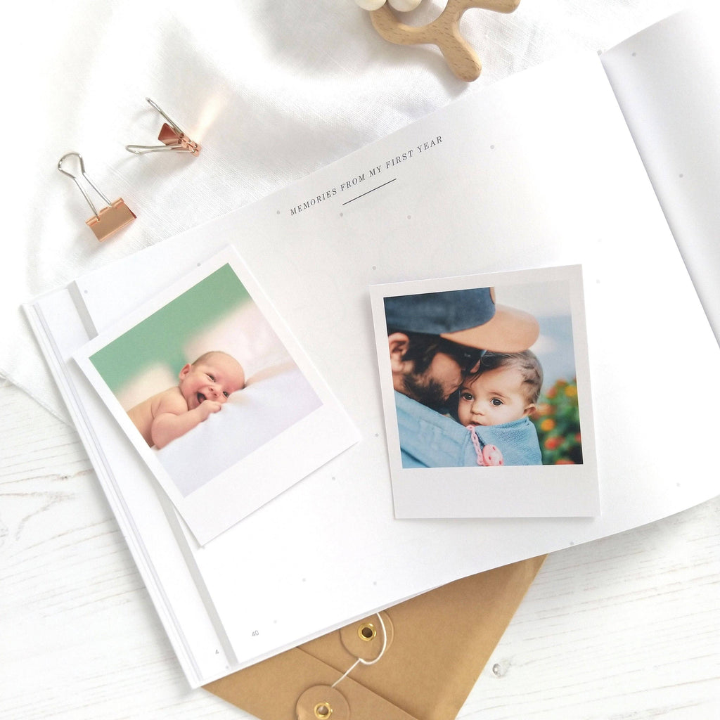 Blush And Gold - Baby Memory Book - Safari (Cloth) - New Parents Keepsake
