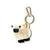 Llama-shaped keychain with a gold ring on a white background
