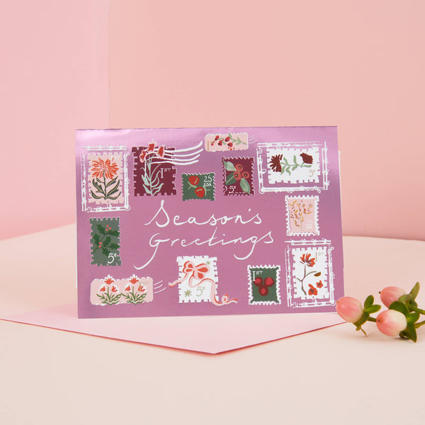 Type and Story - Season's Greetings (Pink) Christmas Card 