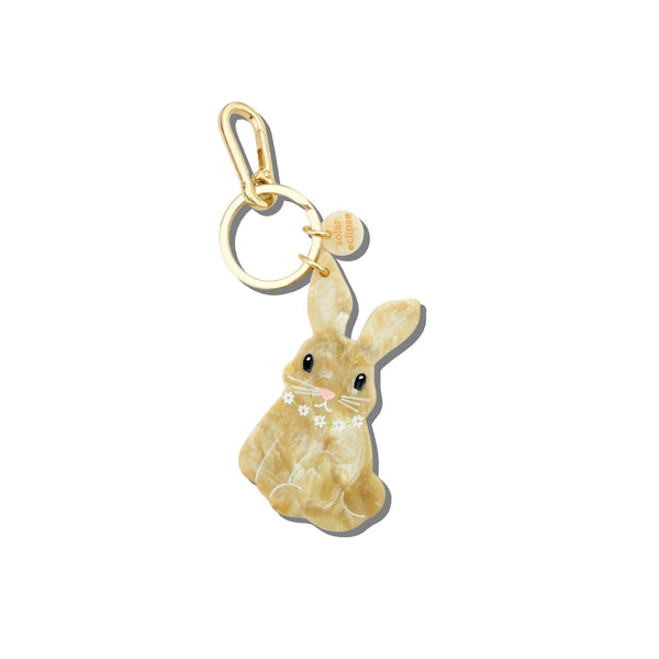 Keychain with a rabbit design on a white background