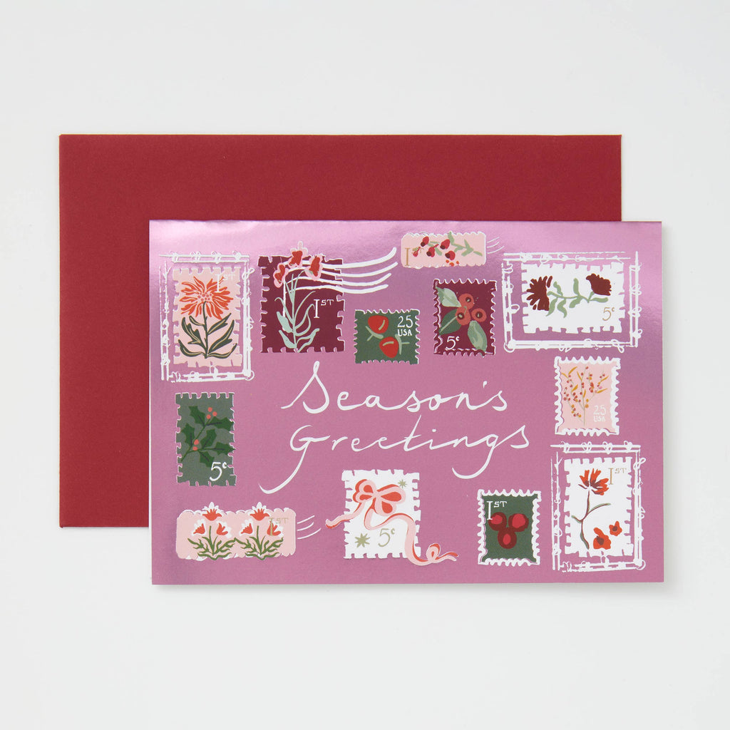 Type and Story - Season's Greetings (Pink) Christmas Card 