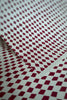 Close-up of red and white checkered pattern